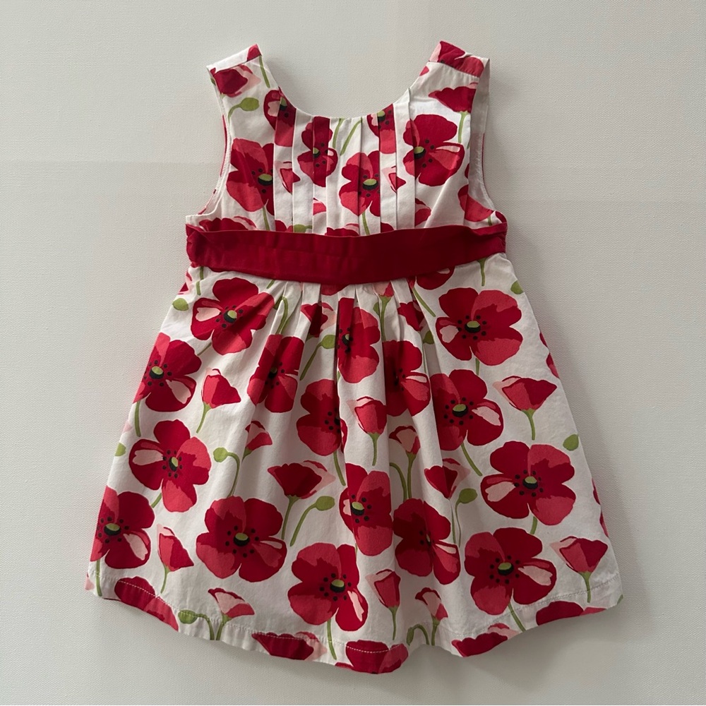 Gymboree 12-18 Months Baby Girl Red Floral Dress Spring Summer